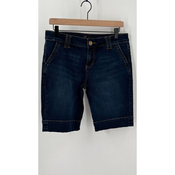 Kut from the Kloth Mid Rise Bermuda Shorts Wide Hem Size 8 - Picture 1 of 13